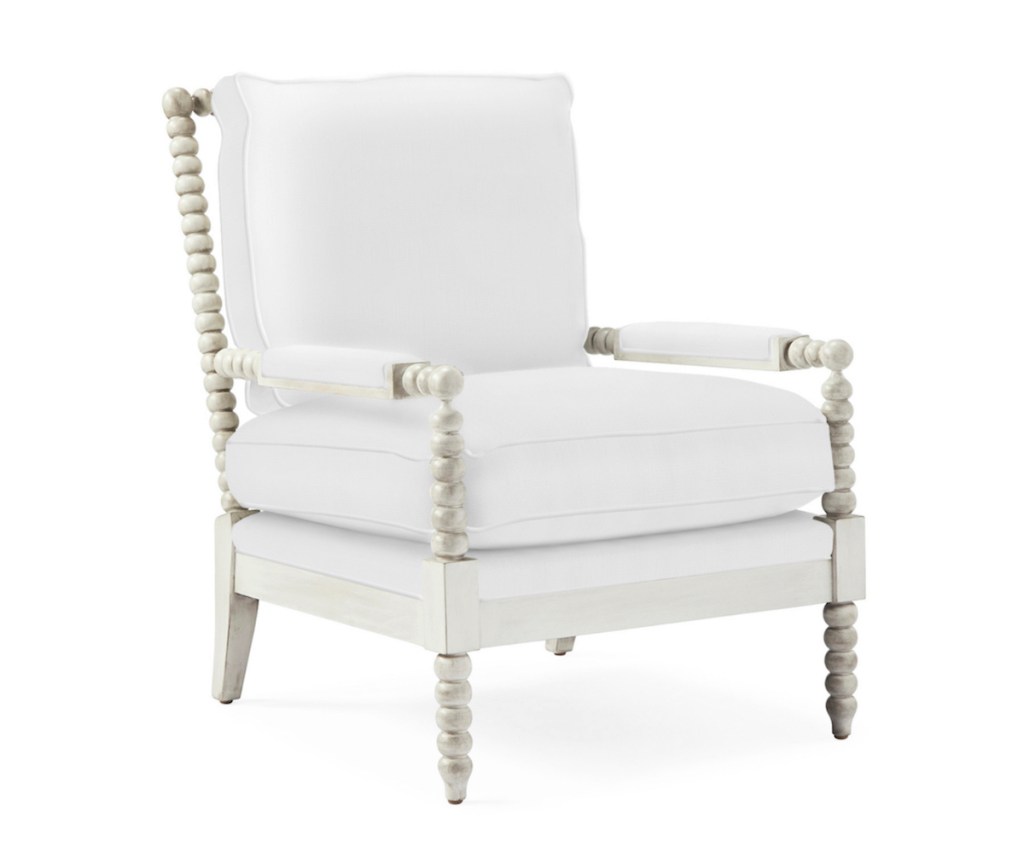 shabby chic off white chair on white background