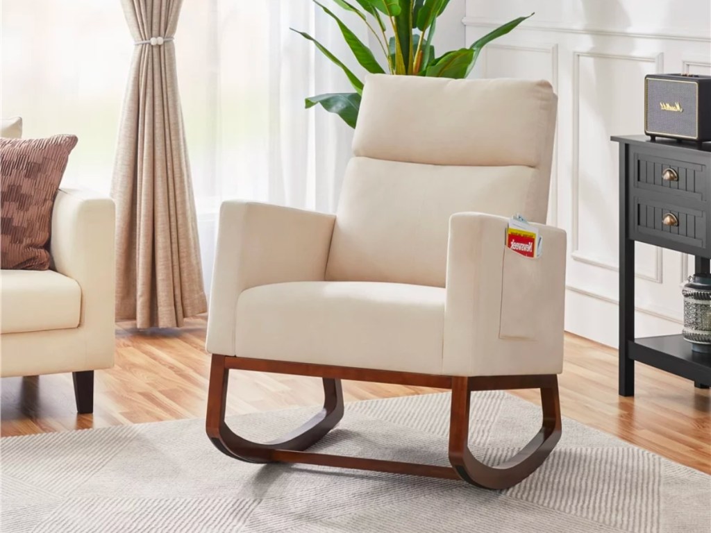 Smile Mart Modern Upholstered Rocking Accent Chair