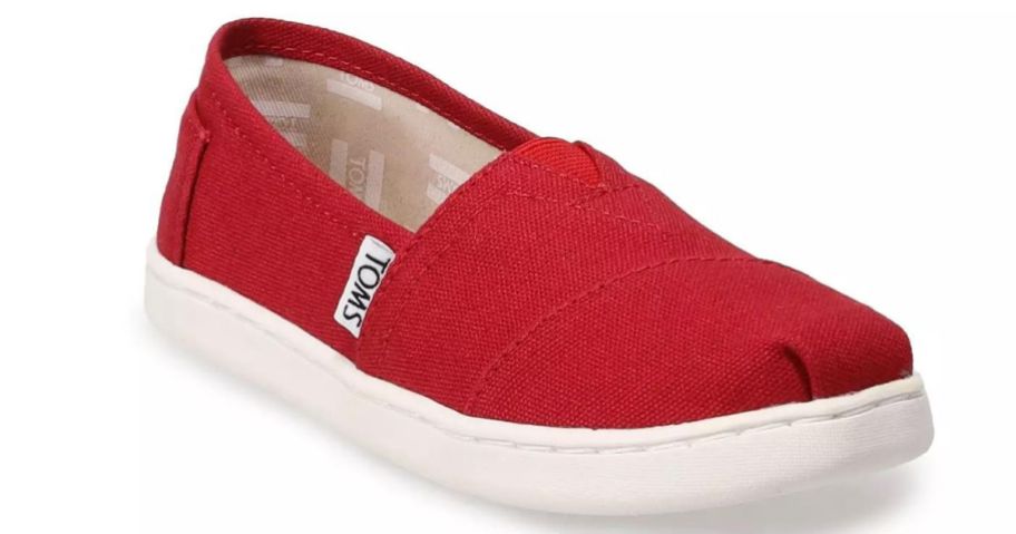 A red TOMS Girls' Alpargata Shoe