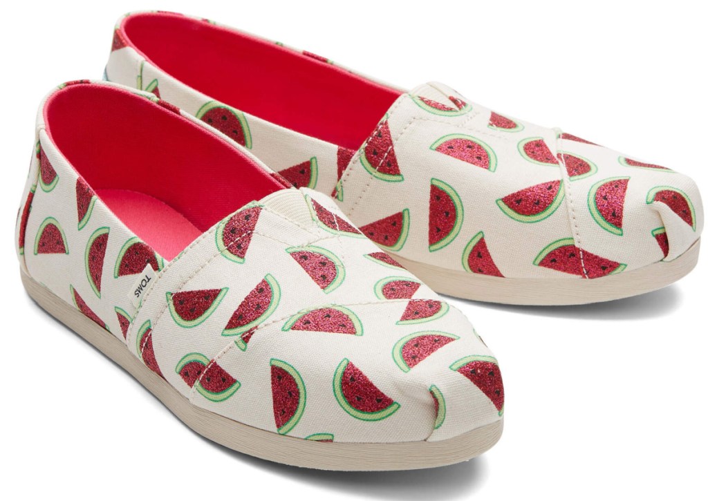 womens watermelon print toms shoes 