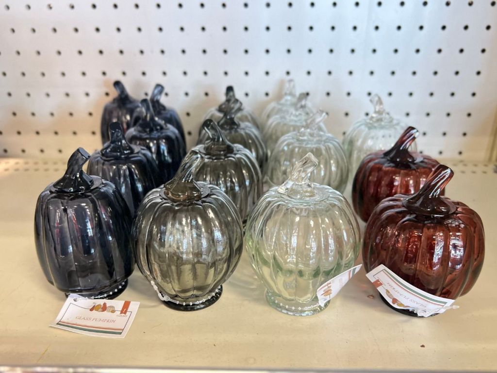 Glass Pumpkins in different colors at Target