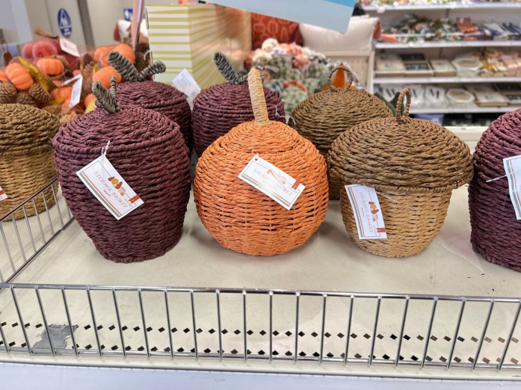 Apple, Pumpkin and Acorn Shaped Woven Baskets at Target