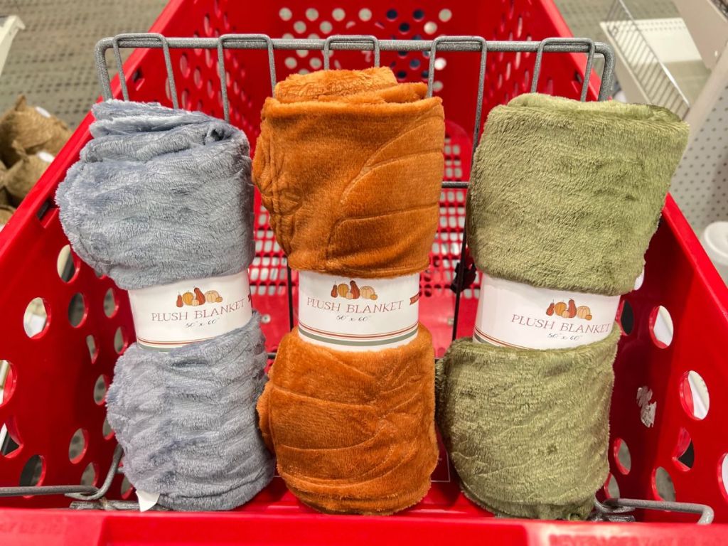 Plush Throw Blankets in Fall Colors from Target