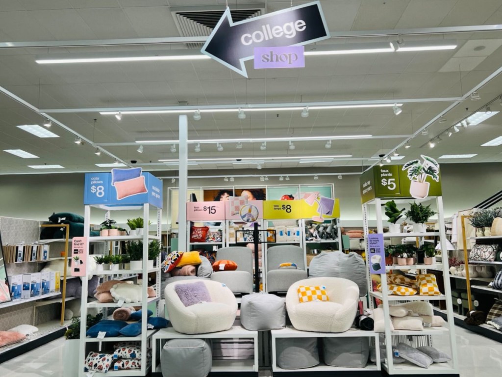 College supplies inside Target store