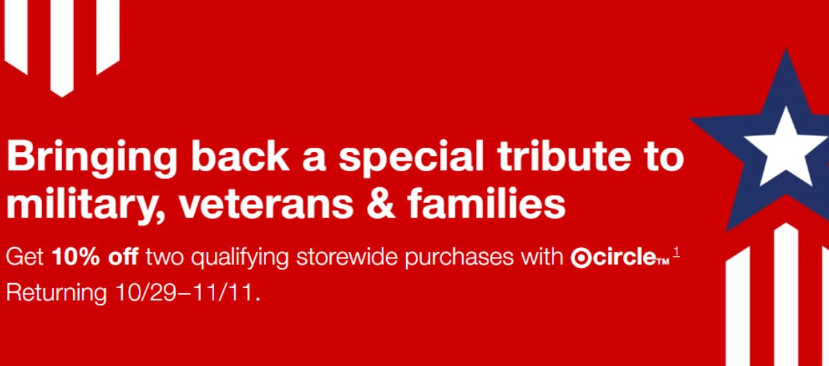 10 Off Target Military Discount Offer Thank You for Your Service