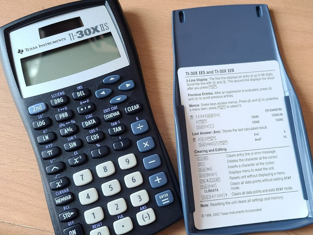 Texas Instruments Scientific Calculator on a desk
