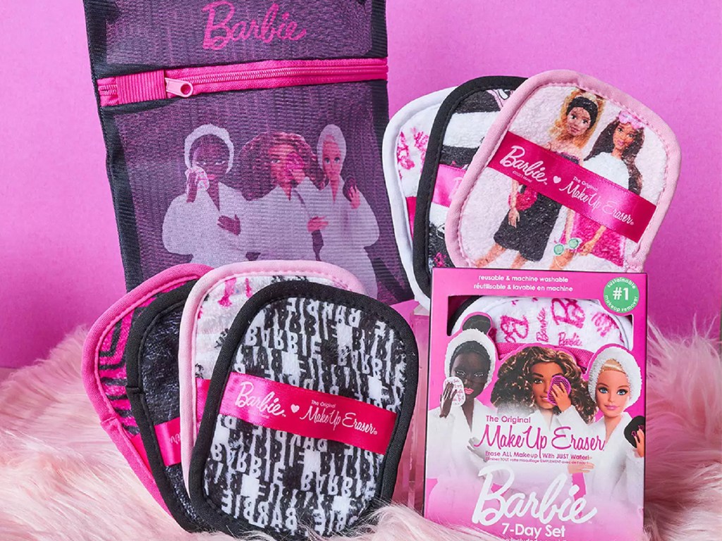 mini barbie makeup erasers and mesh bag