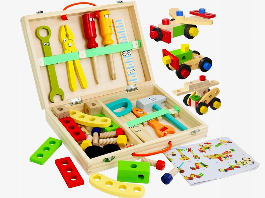 Wooden Toy Tools 34-Piece Set