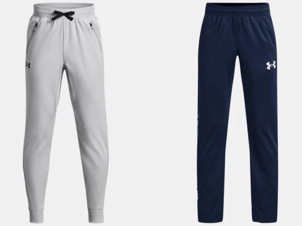 Stock image of two pairs of under armour boys pants