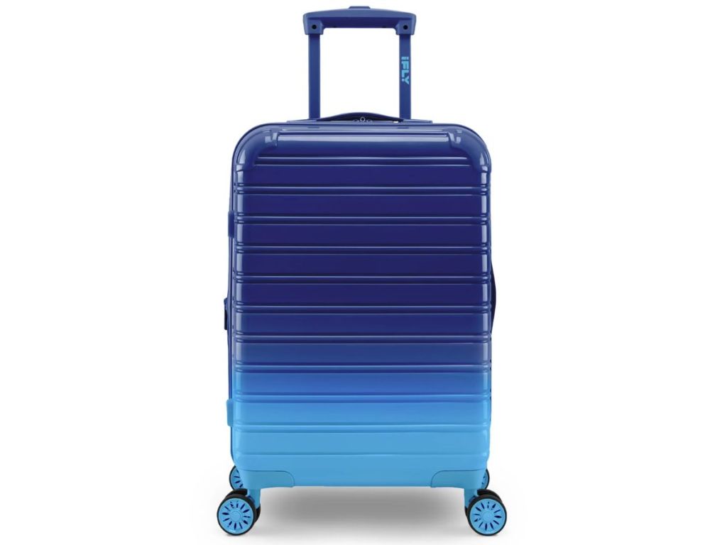 iFLY Hardside Fibre Tech Carry on Luggage 20" - Sunny Sky Blue Ombre 
