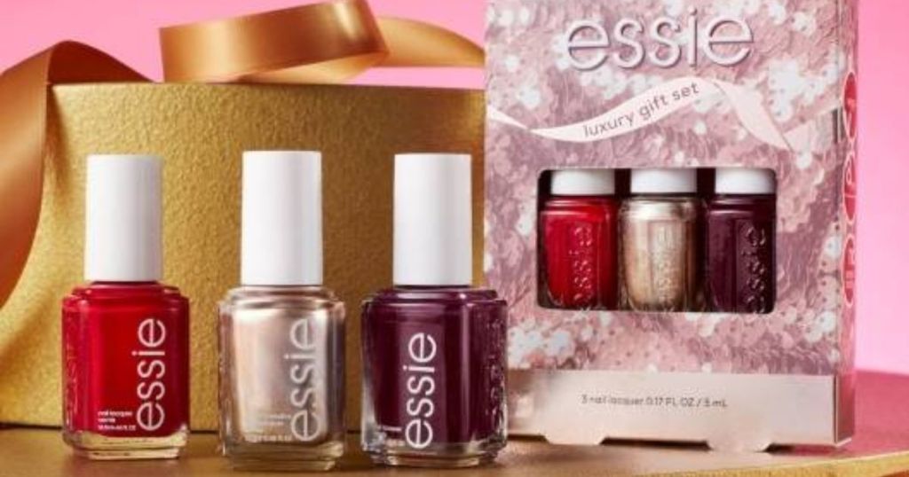 Essie Nail Polish Holiday Gift Set, Limited Edition Nail Beauty Kit w/ 3 Polishes