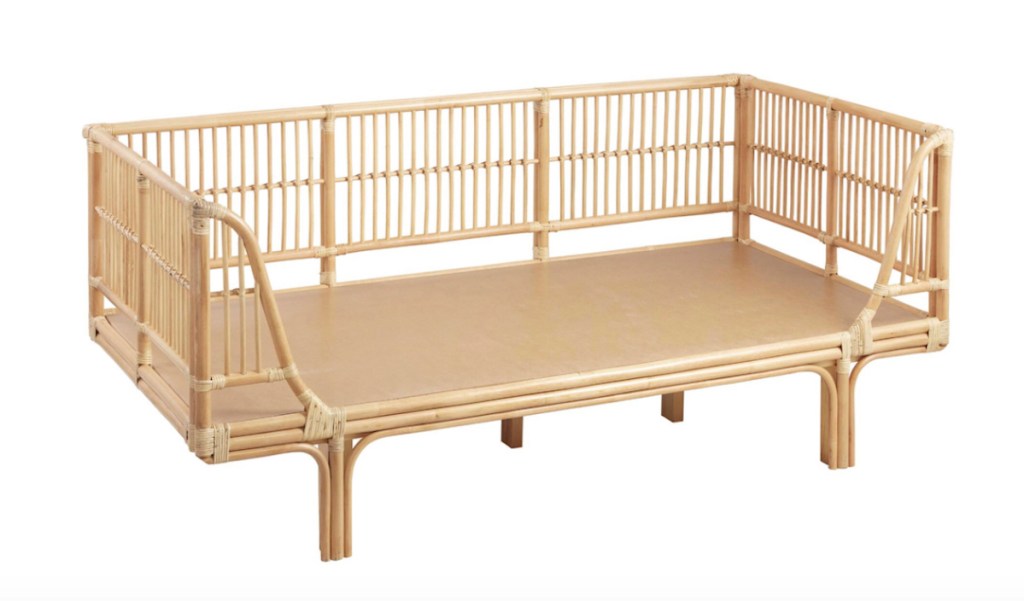 stock photo of empty rattan daybed