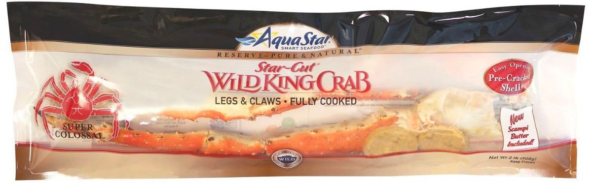 aqua star king crab legs package stock image