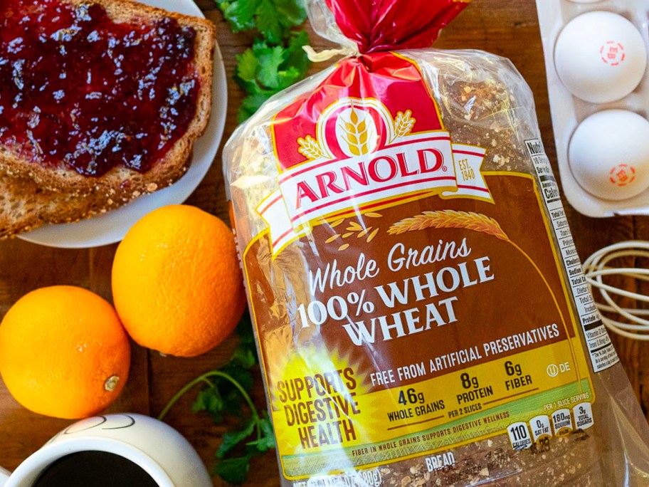 arnold wheat bread bag on table