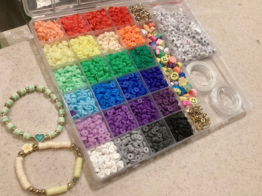 bead making kit pieces i container on table