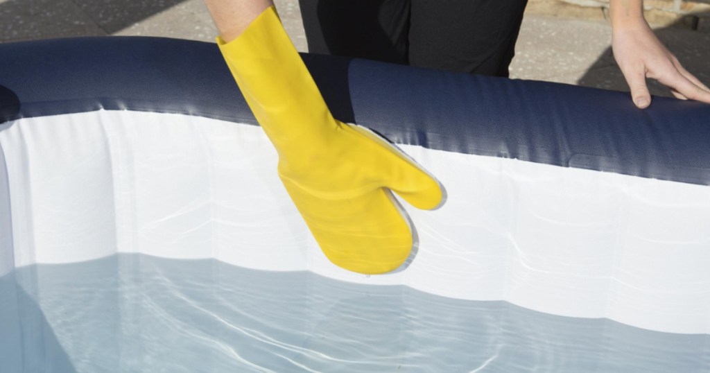 microfiber glove cleaning inflatable hot tub
