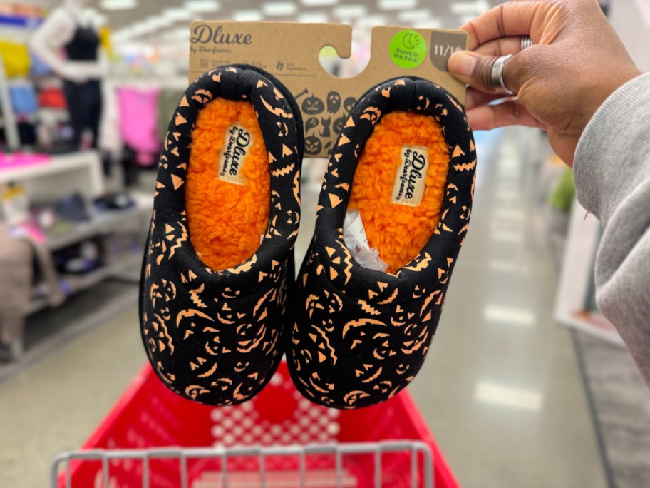 dearfoam glow in the dark pumpkin slippers from target