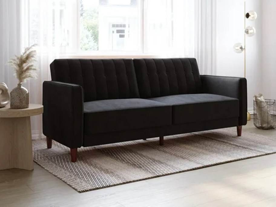 black sofa in living room 