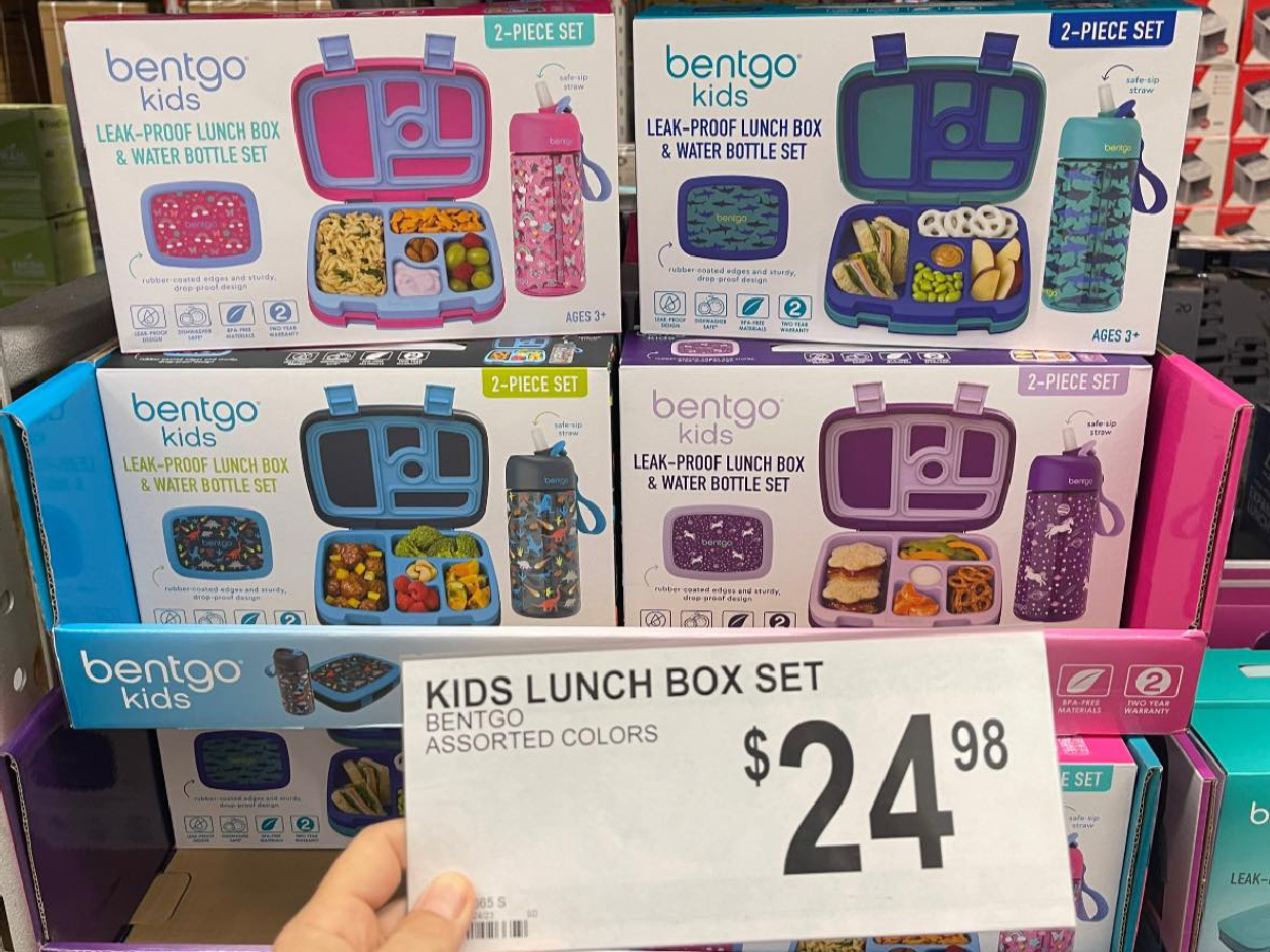 display of Bentgo Kids Prints Lunch Box & Water Bottle Set