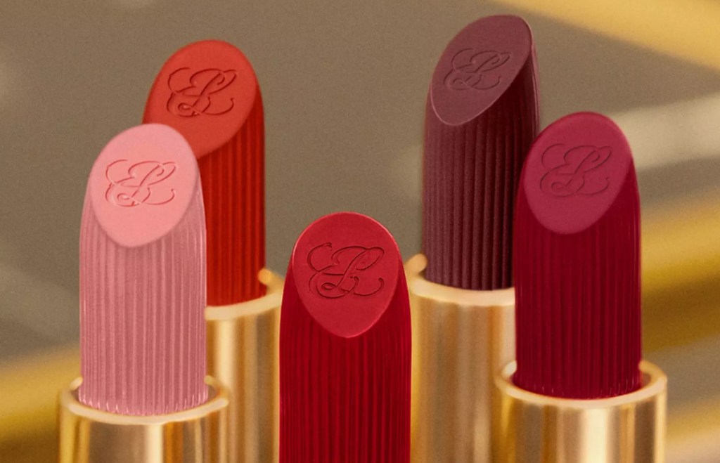 display of bullet lipsticks in multiple colors