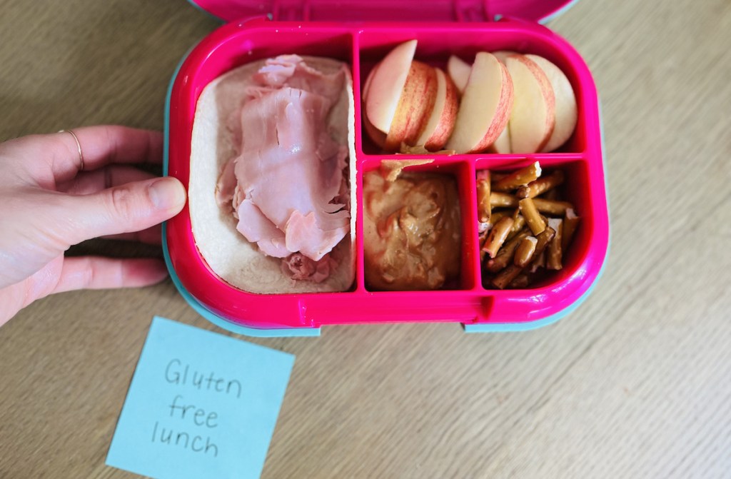 hand holding bentgo lunch ideas for gluten free lunch