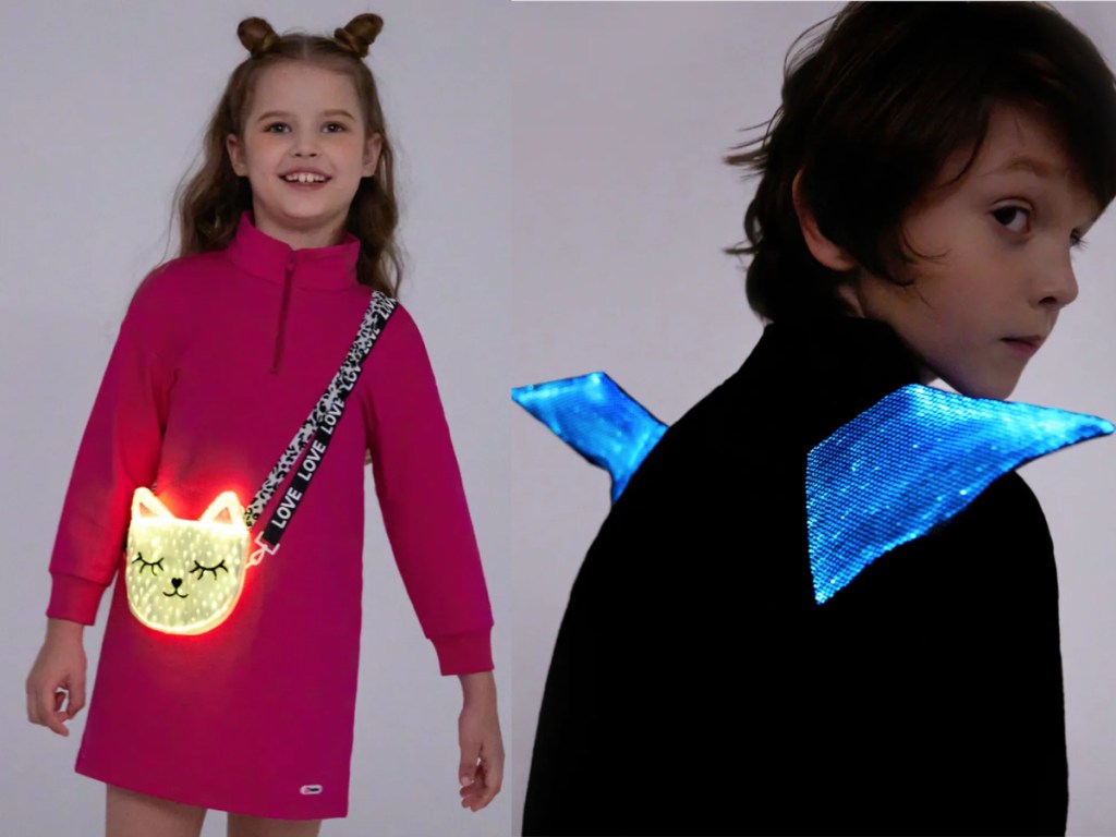 light up kitty purse and bat wing sweatshirt
