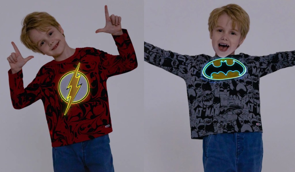 the flash and batman light up shirts