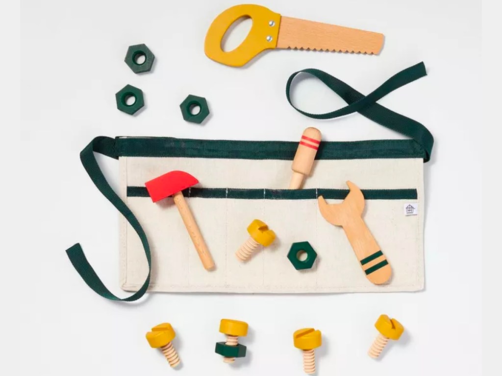 wooden tool belt toys