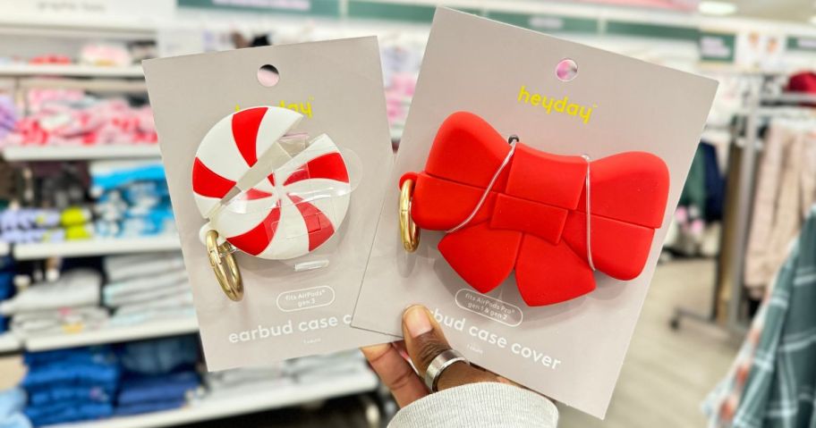 HeyDay Apple AirPods Pro 1 & 2 Holiday Novelty Cases in hand in store