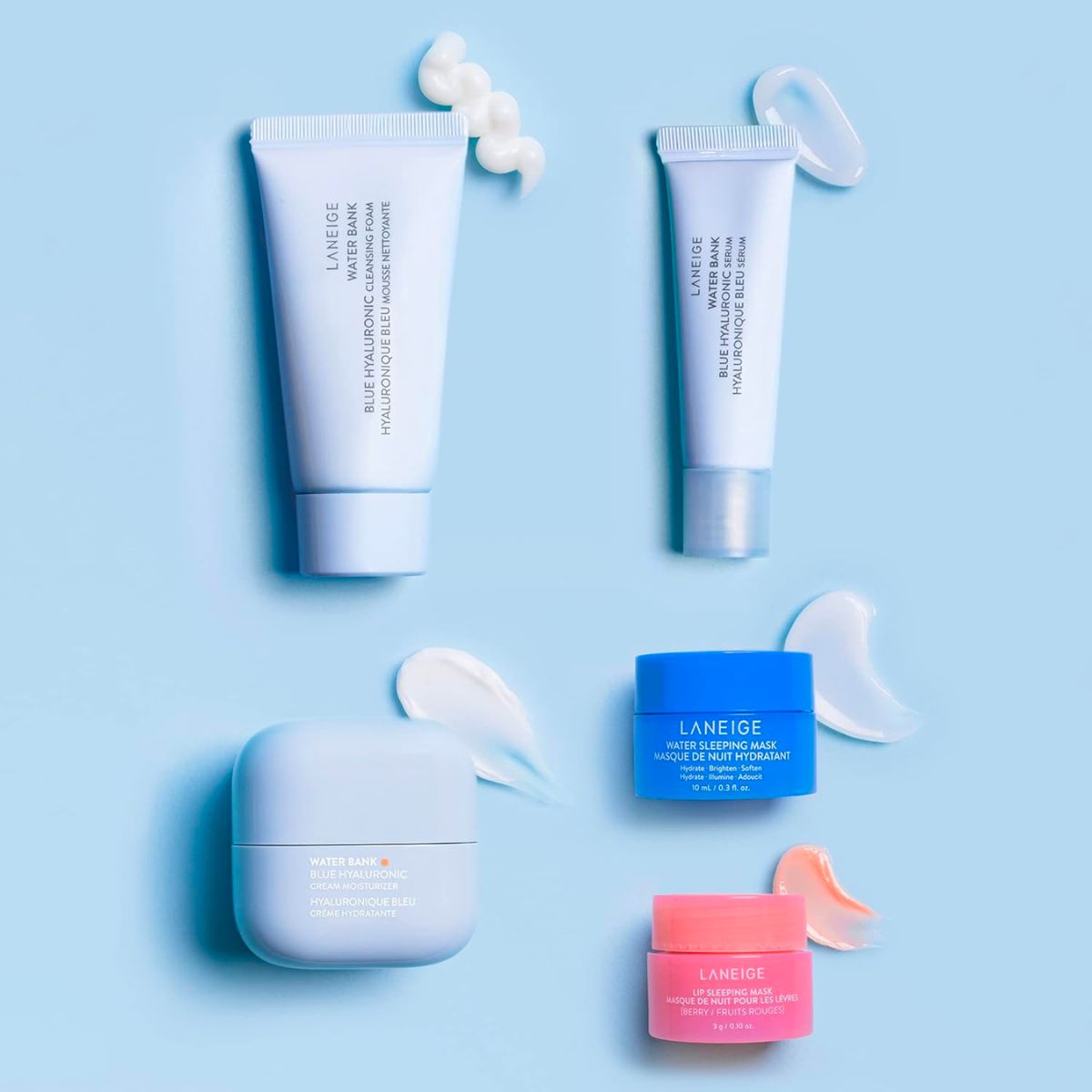laneige besties kit products swatched