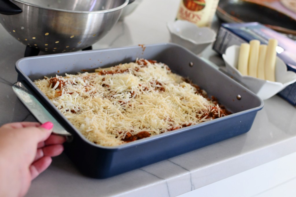 Bake This Easy Stuffed Manicotti Casserole Using String Cheese!