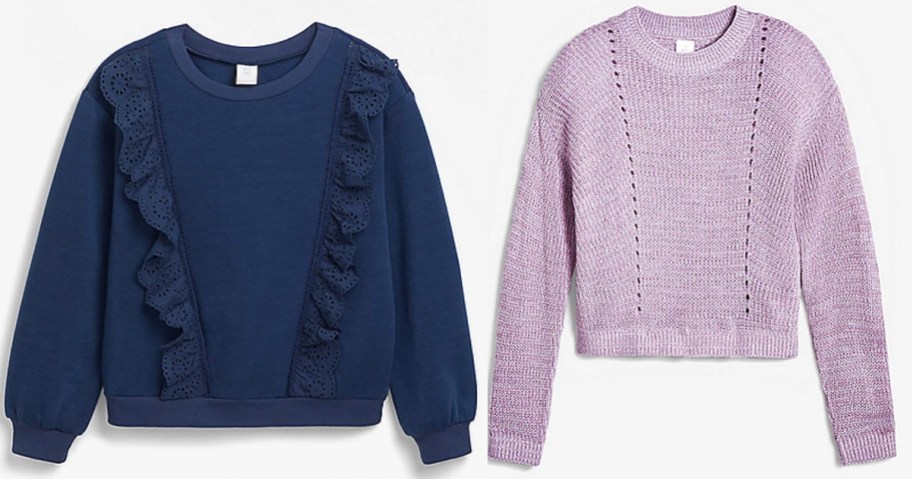 stock images of navy blue and purple kids sweaters
