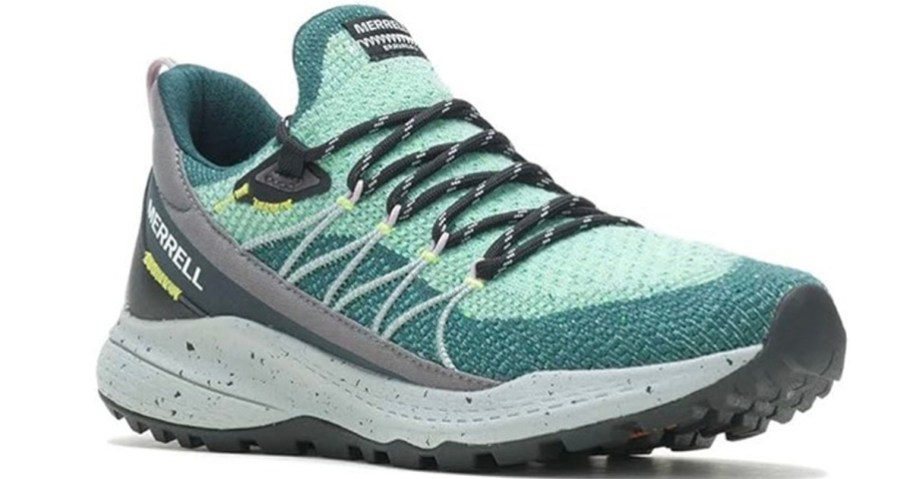 green and gray womens merrell shoe stock image