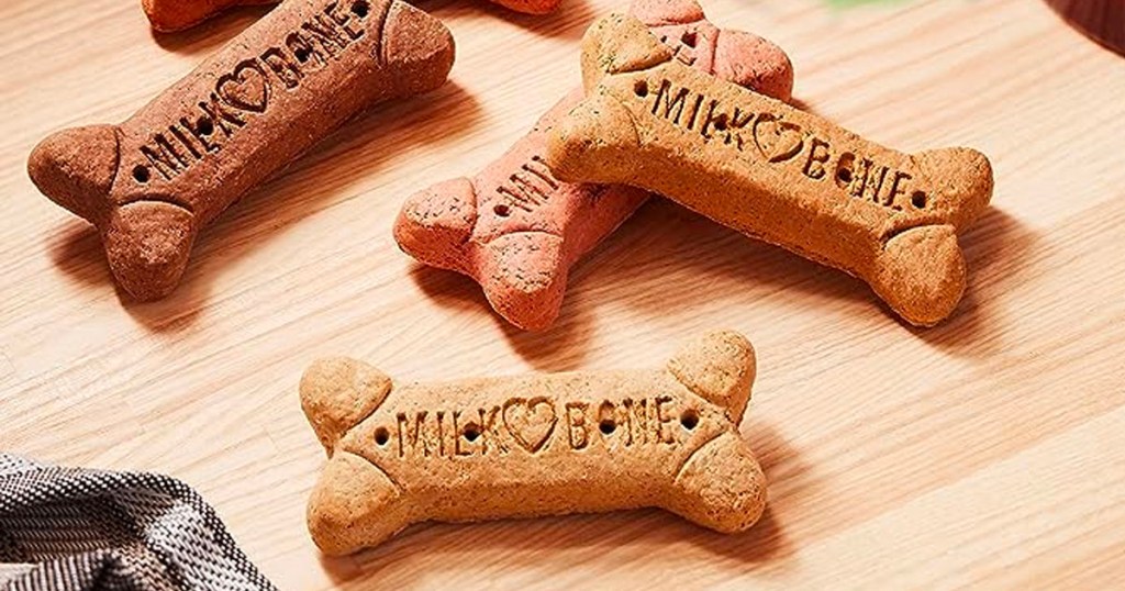 milkbone dog treat biscuits on table