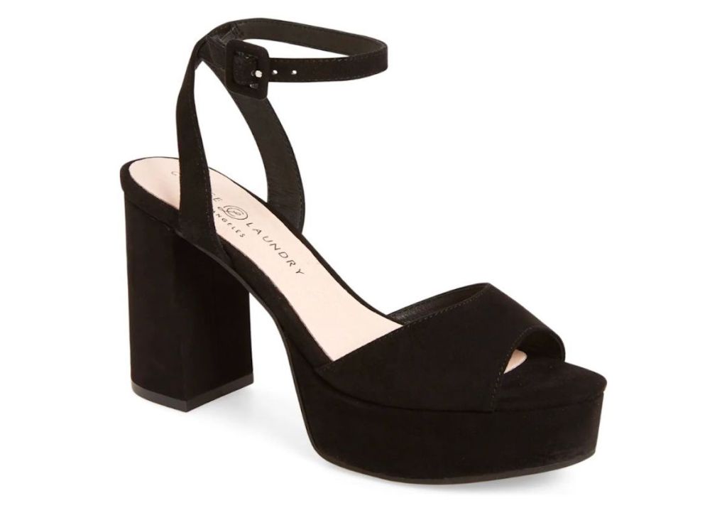 stock photo of black sandal heel
