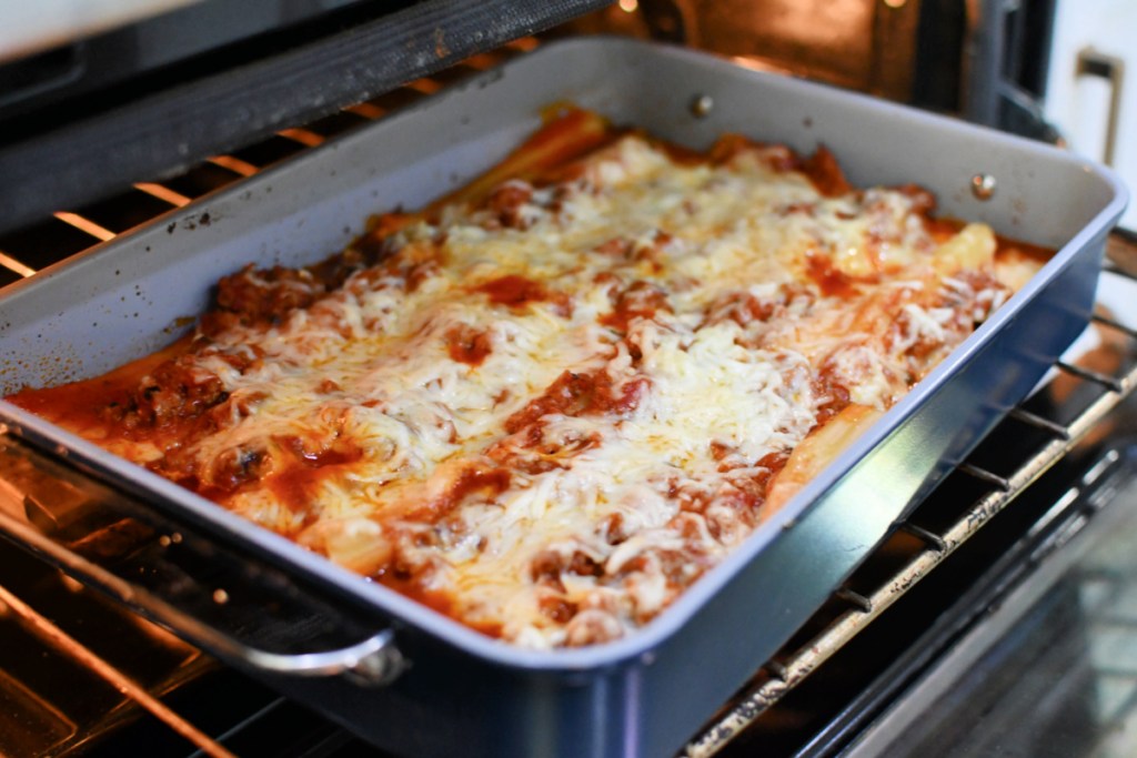 Bake This Easy Stuffed Manicotti Casserole Using String Cheese!