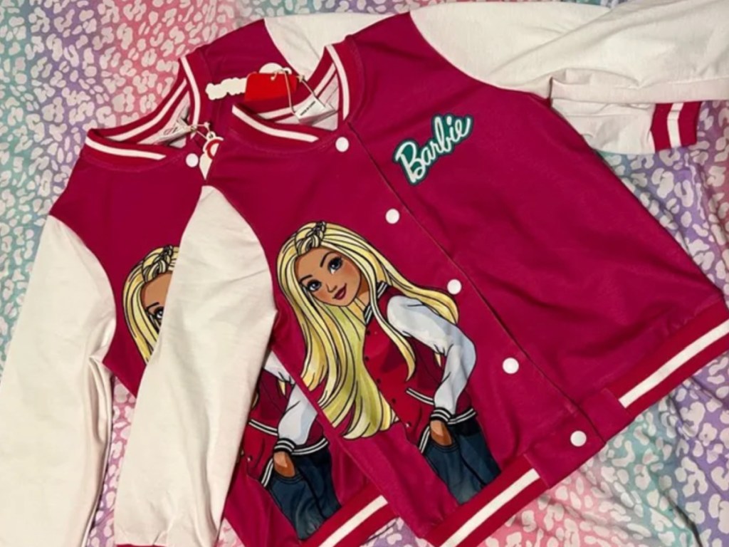 two barbie bomber jackets