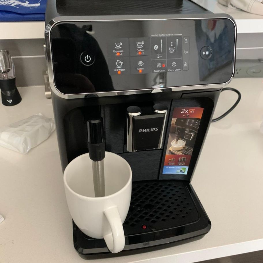 a Phillips 2200 espresso machine on a kitchen counter