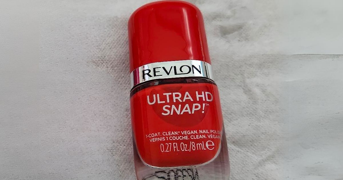revlon snap ultra hd nail color on paper towel on a table