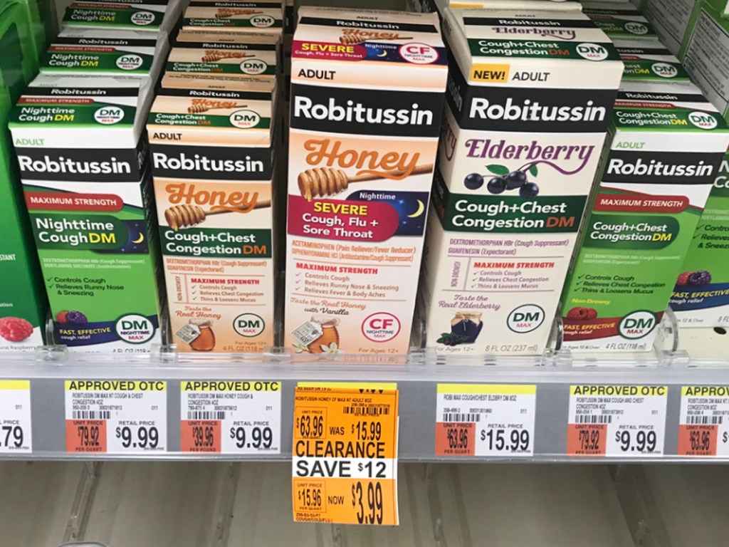 robitussin medicine on shelf