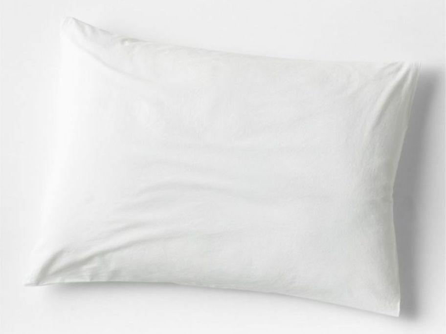 Crate & Barrel Favorite Washed Classic Organic Cotton White Standard Bed Pillow Sham 
