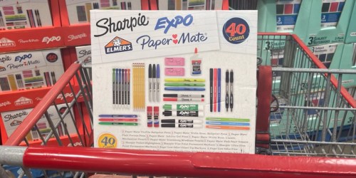 Costco School Supplies 40-Piece Variety Pack Only $9.99 | Includes Sharpies, Elmer’s Glue, Expo Markers, & More