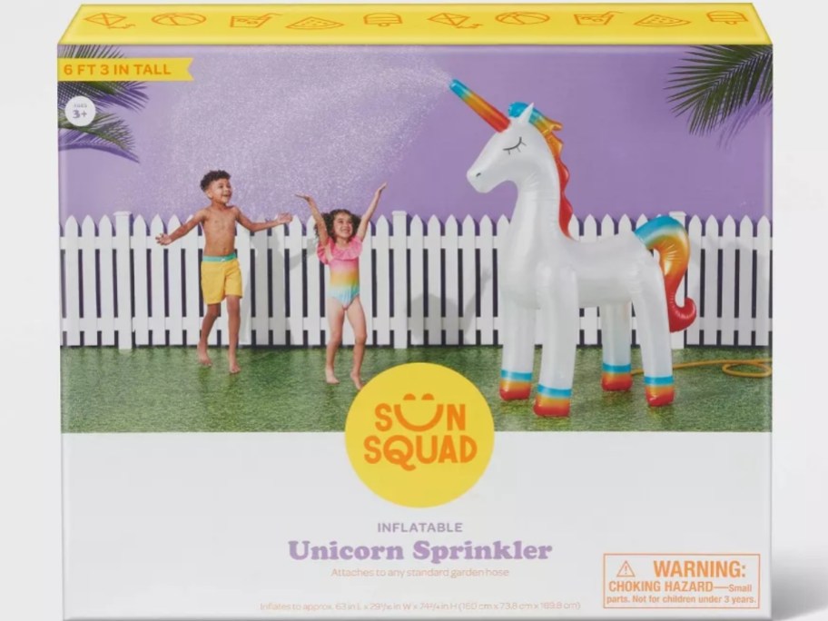 Sun Squad Unicorn Sprinkler in box