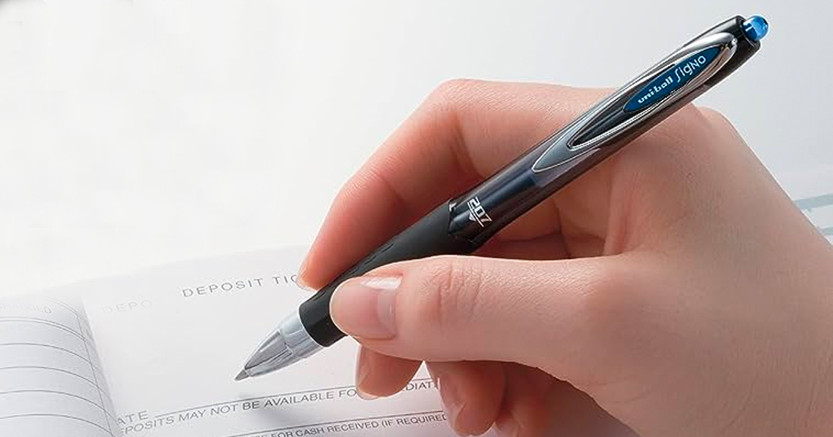 Prime Day Deal: Uniball Signo 207 Gel Pen 12 Pack, 0.7mm Medium  Black Pens, Gel Ink Pens