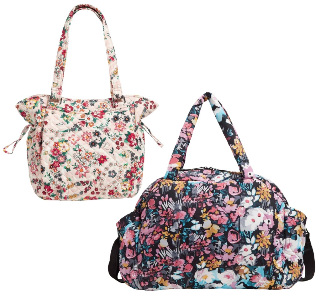 floral duffel and satchel bag