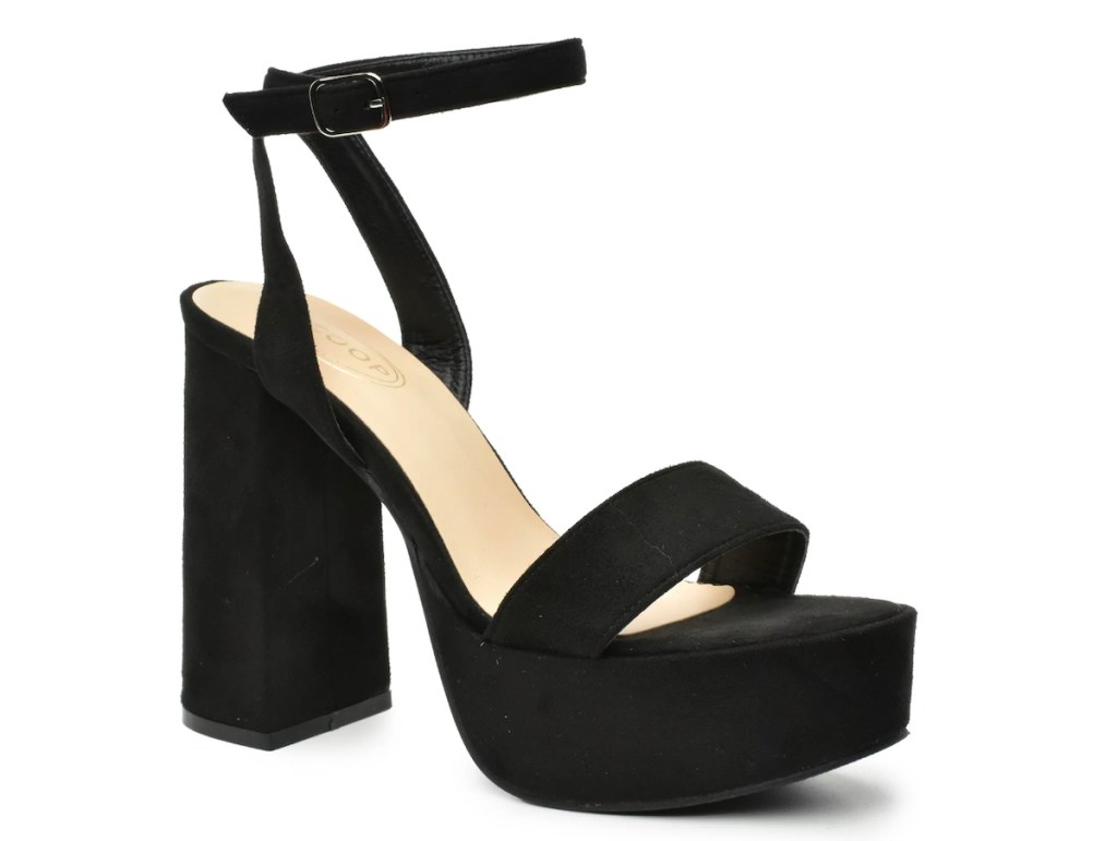stock photo of black sandal heel