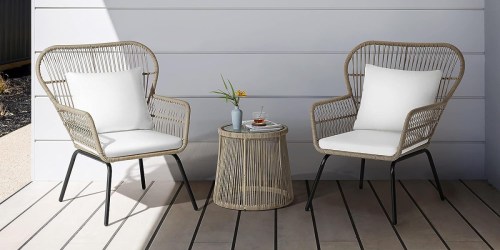 Rattan Bistro Set JUST $135.99 Shipped on Amazon (Weather-Resistant & Holds Up to 300lbs.)