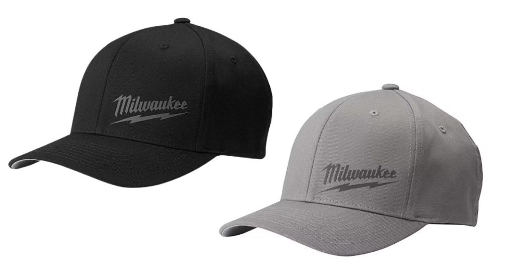 Milwaukee Fitted Hats in Black and Gray