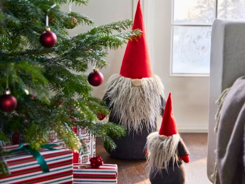 IKEA Christmas Decor - Gnome, Tree with ornaments, presents wrapped