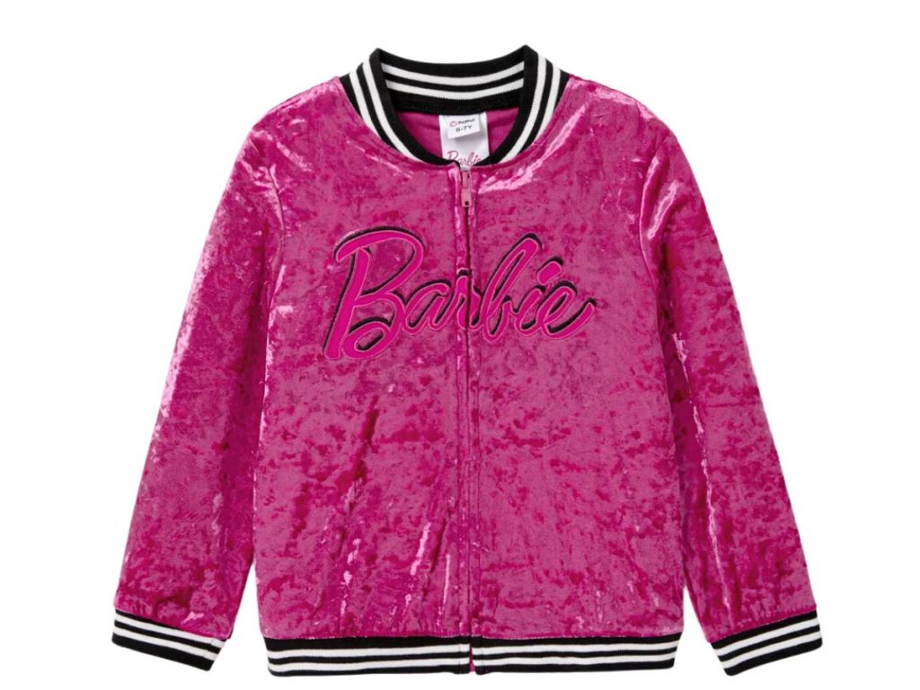 PatPat Barbie Kid Girl Letter Print Long-sleeve Mesh Jacket